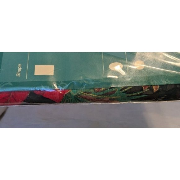 NOS Dayton Hudson Christmas Tablecloth Poinsettia Vtg 90s Holiday Retro 60 x 84 - Picture 15 of 16